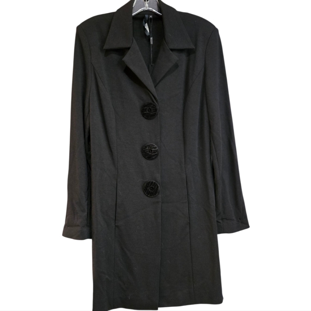 Obstinee By IKA Black Suit Jacket with Notched Lapel, SIZE 10